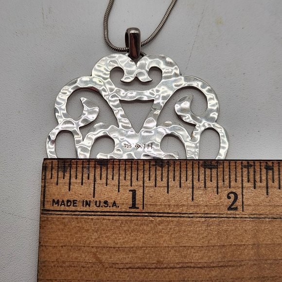 Silpada Eden Sterling Silver 925 Hammered Cut Out Pendant Necklace 18" + 2" - Picture 7 of 11